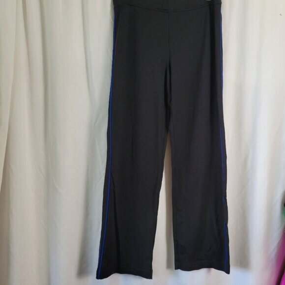 Ralph Lauren XL Active LRL Yoga Workout Pants black w/blue stripe stretchy EUC - Picture 6 of 11